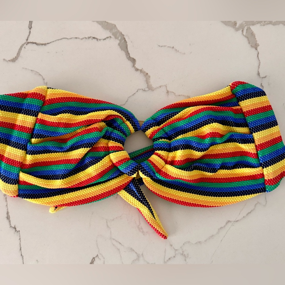 Montce Caribbean Stripe Tori Bandeau Bikini Top - Large